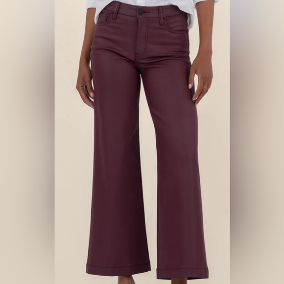 Kut from the Kloth Denim - Kut from the Kloth Wide Leg Jeans in Burgundy